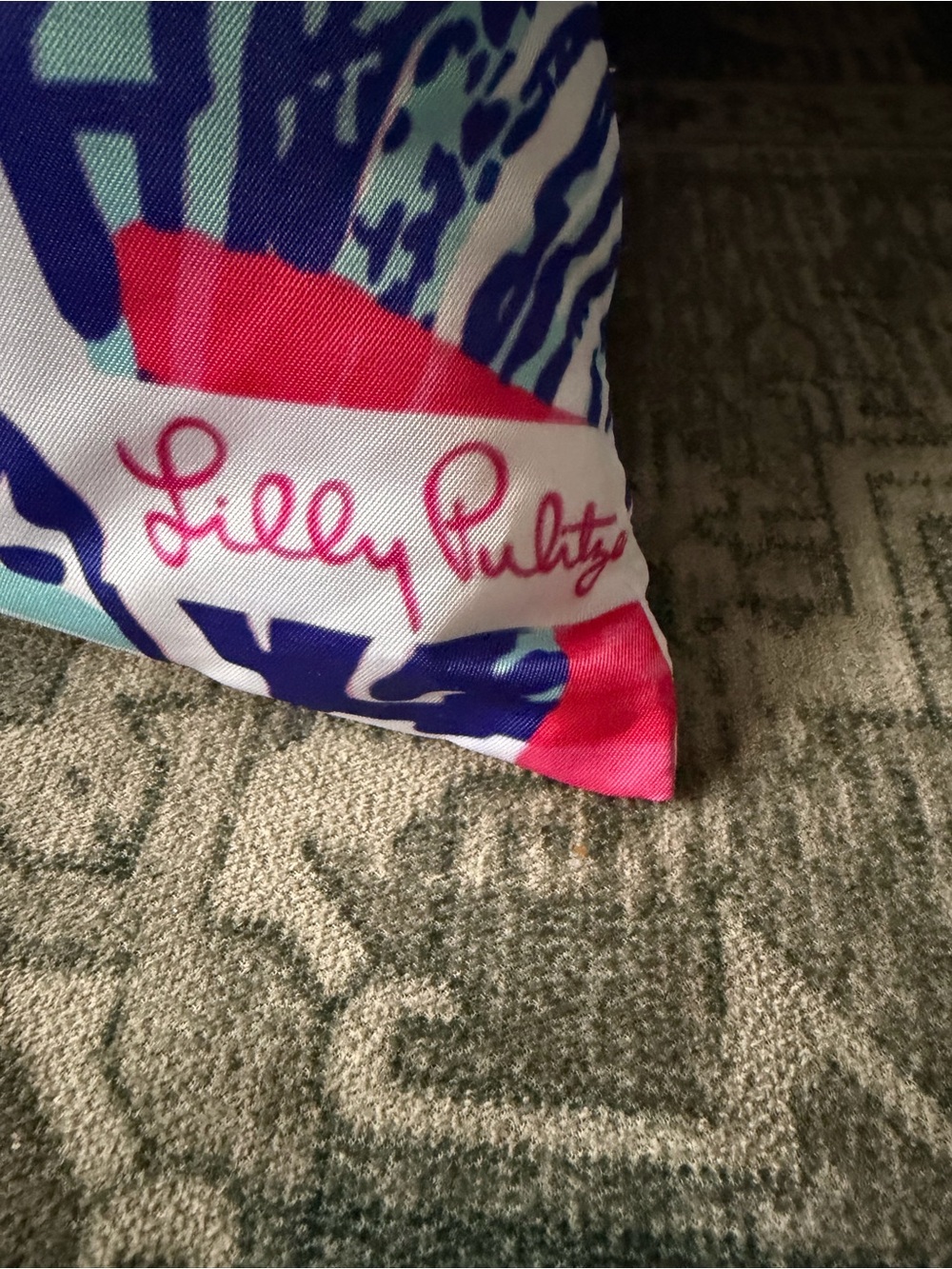 Lilly Pulitzer Tropical Shell Print Pillow - Pink & Blue - Picture 2 of 5